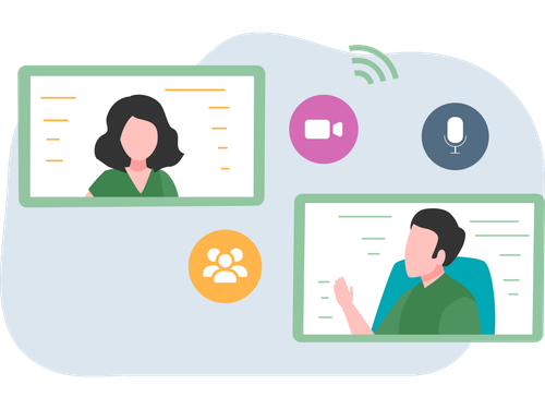 people doing online conference call